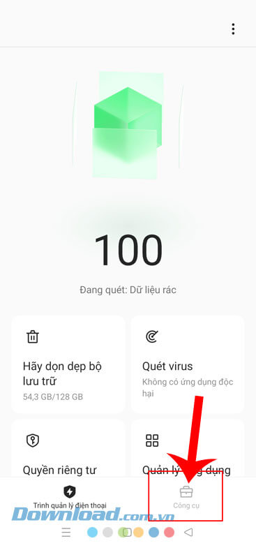 Ấn vào mục Công cụ