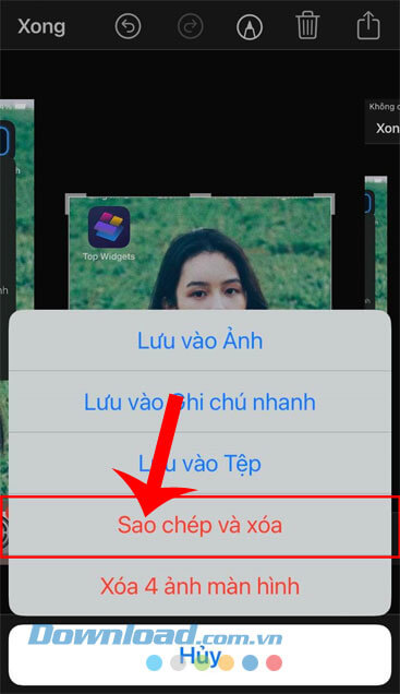 Ấn vào nút Sao chép và Xóa