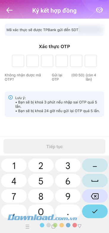 Nhập mã xác thực