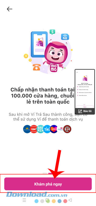 Ấn vào nút Khám phá ngay