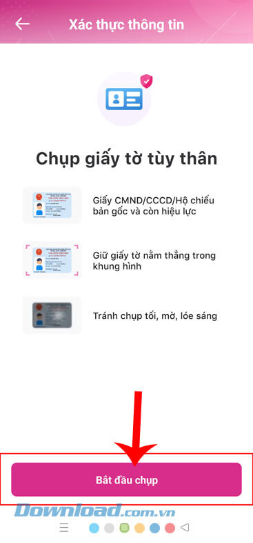 Nhấn vào nút Bắt đầu chụp