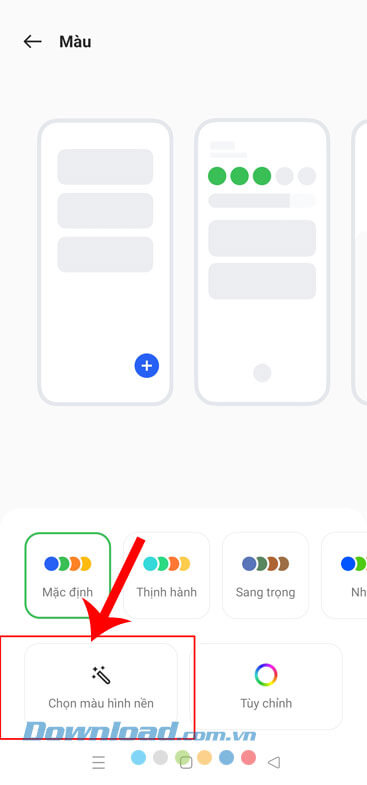 Nhấn vào mục Chọn màu hình nền