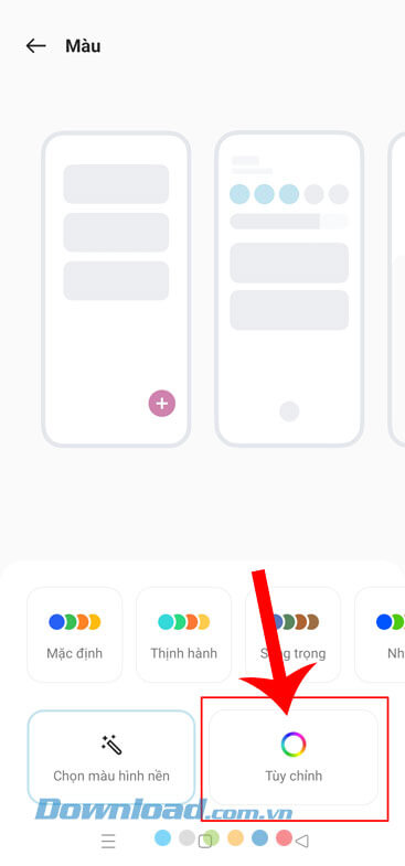 Chạm vào mục Tùy chỉnh