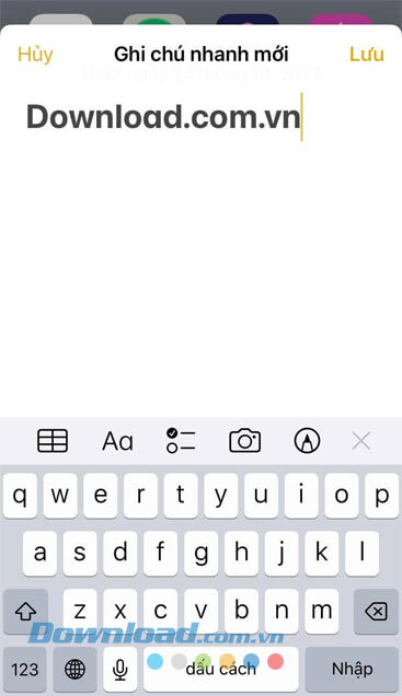 Nhập nội dung ghi chú