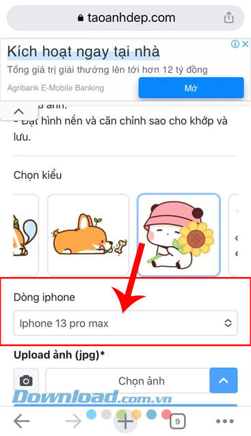 Chạm vào mục Dòng iPhone