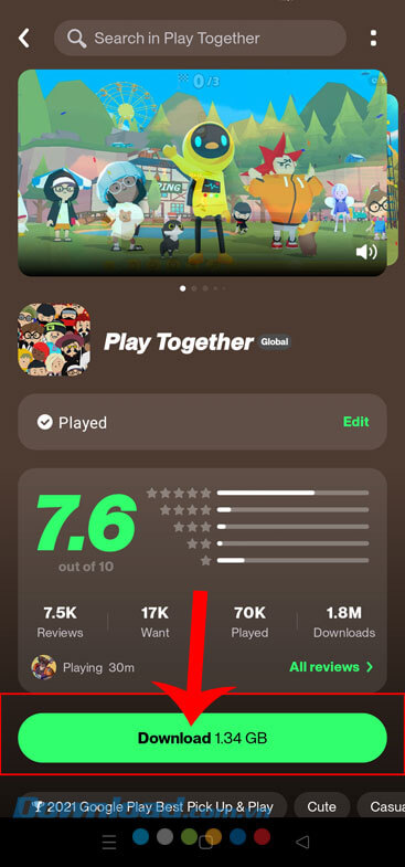 Ấn vào nút Download