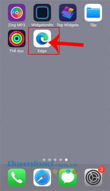 Mở ứng dụng Microsoft Edge trên điện thoại lên