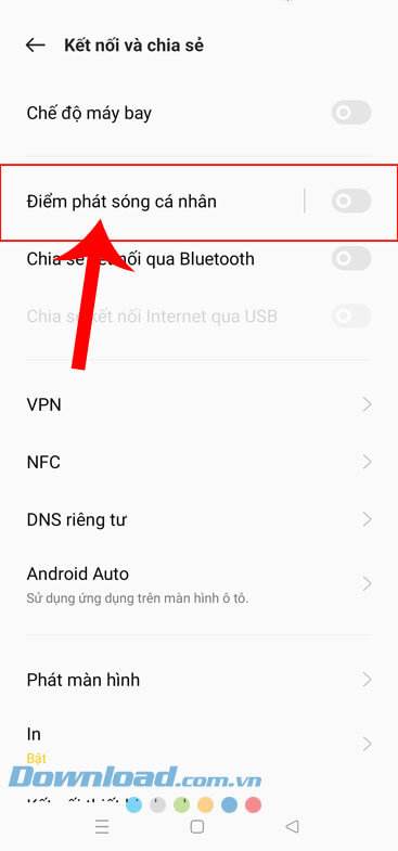 Chạm vào mục Điểm phát sóng cá nhân