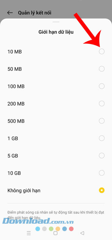 Chọn số lượng data hạn chế