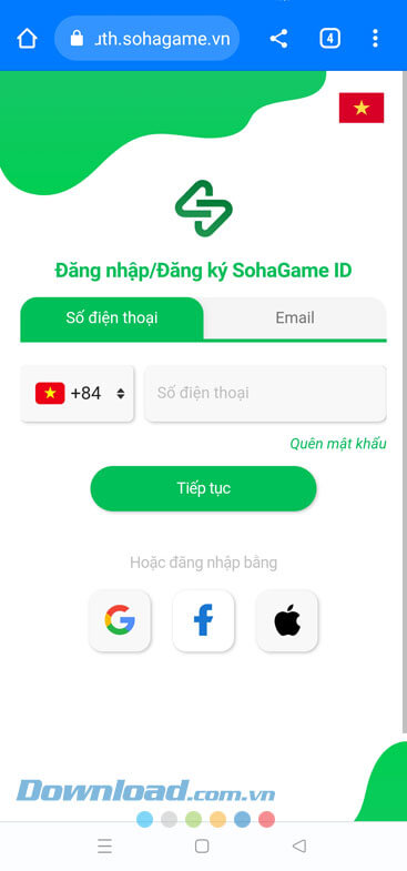 Đăng nhập tài khoản Sohagame