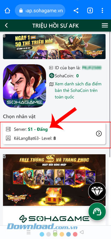 Nhấn vào mục Thông tin nhân vật
