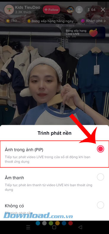 Ấn vào mục Ảnh trong ảnh (PiP)