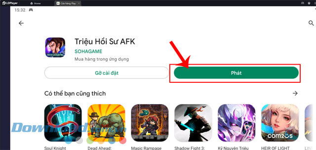 Nhấn vào nút Phát