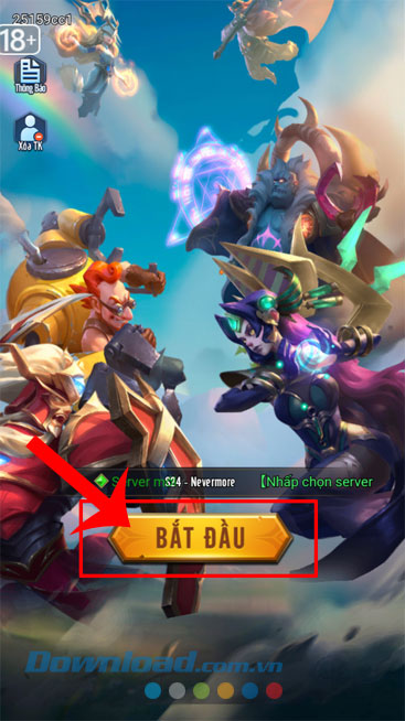 Click chuột vào nút Bắt đầu