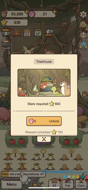 Người chơi cần mở khóa Treehouse trước để sử dụng tính năng nhập code trong Ollie's Manor