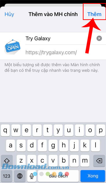 Ấn vào nút Thêm