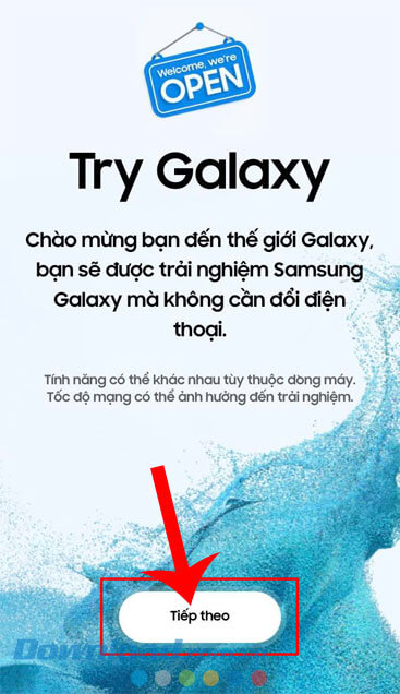 Chạm vào nút Tiếp theo