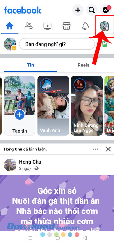 Chạm vào biểu tượng dấu ba chấm