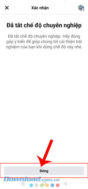 Ấn vào nút Đóng