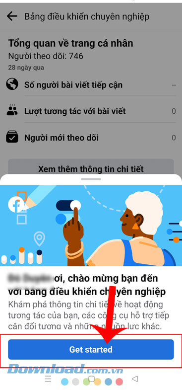 Chạm vào nút Get Started