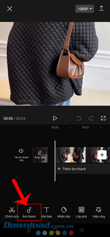 Chạm vào mục  m thanh