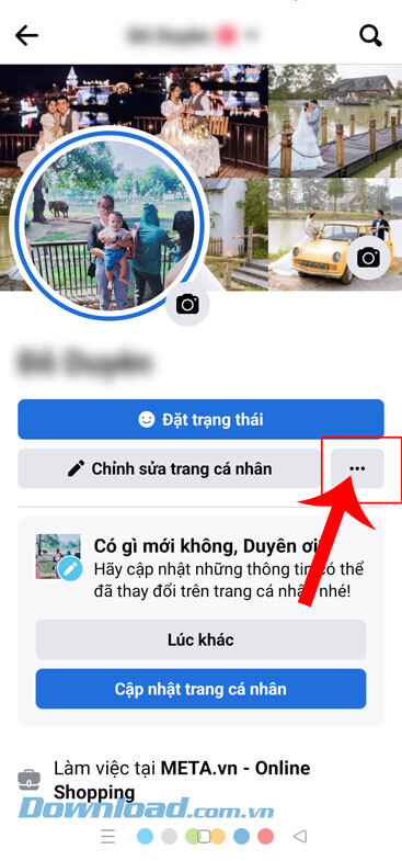 Ấn vào biểu tượng dấu ba chấm