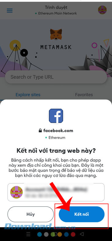 Chạm vào nút Kết nối 