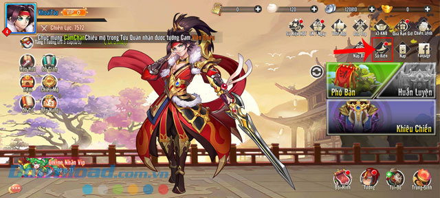 Nhấn vào mục Sự kiện