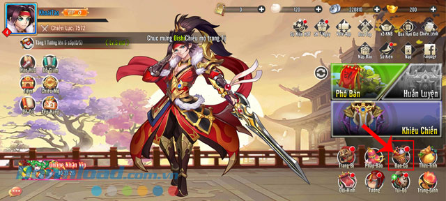 Nhấn vào mục Đạo cụ