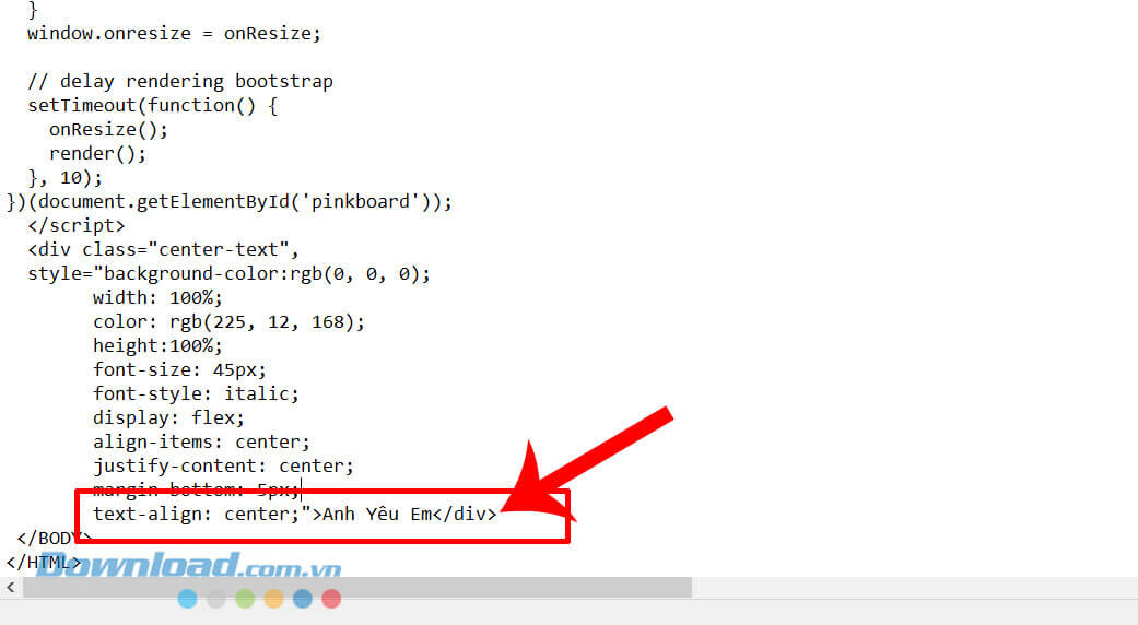 Sửa nội dung trong hình ảnh trái tim đập