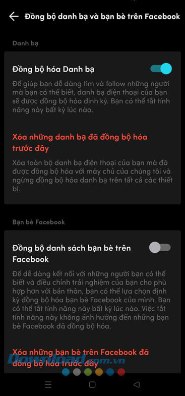 Đã bật Đồng bộ danh bạ