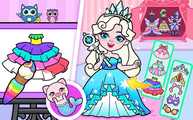 Mặc cho công chúa của bạn trang phục xinh đẹp trong game Paper Princess's Dream Castle