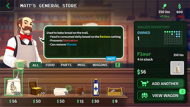 Quản lý tài nguyên, hàng hóa để đảm bảo sức khỏe, đời sống tinh thần cho các thành viên trong The Oregon Trail