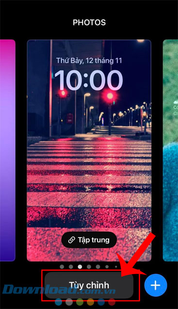 Chạm vào nút Tùy chỉnh