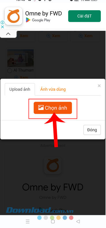 Ấn vào nút Chọn ảnh