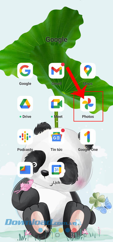 Mở ứng dụng Google Photos trên điện thoại lên