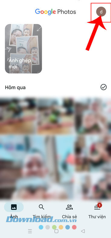 Ấn vào ảnh đại diện