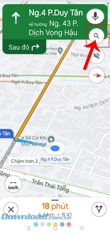 Ấn vào biểu tượng kính lúp