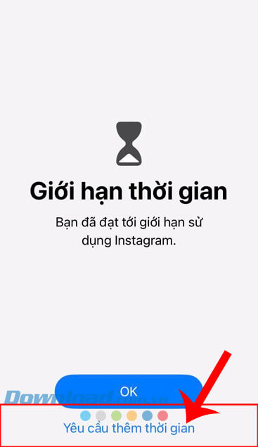 Ấn vào nút Yêu cầu thêm thời gian