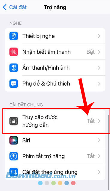 Ấn vào mục Truy cập được hướng dẫn