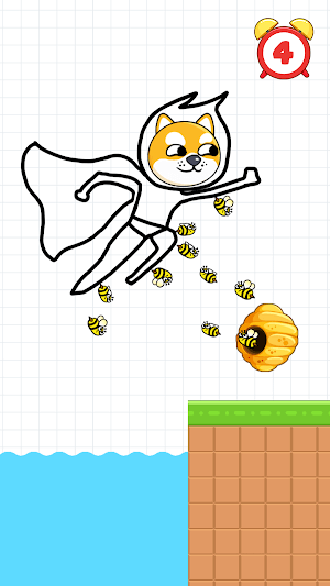 Vẽ để cứu chú chó của bạn khỏi bầy ong trong game Save The Pets 