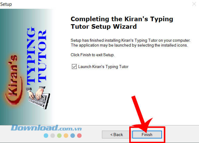 Click chuột vào nút Finish