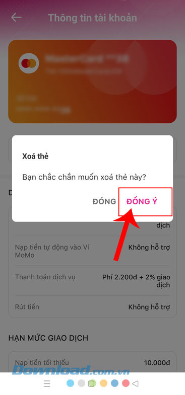 Chạm vào nút Đồng ý