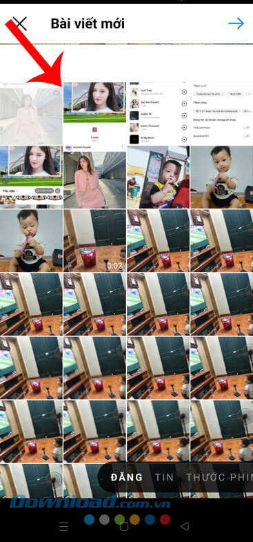 Lựa chọn một bức ảnh bất kỳ trên điện thoại 