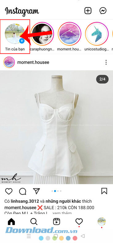 Ấn vào mục Tin của tôi