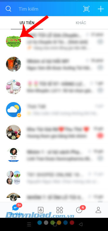 Truy cập vào một cuộc trò chuyện Zalo bất kỳ