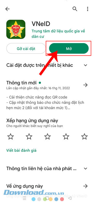 Ấn vào nút Mở và bắt đầu sử dụng