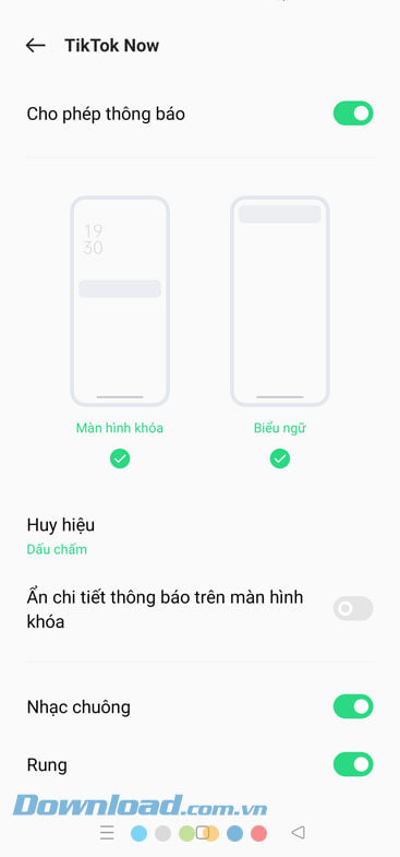 Bật thông báo trên TikTok Now