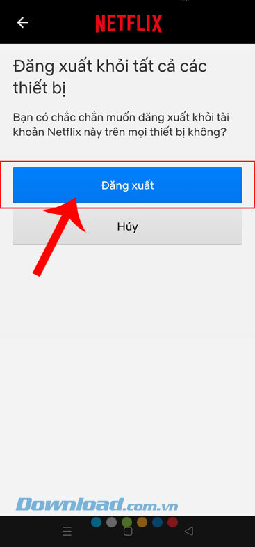 Nhấn vào nút Đăng xuất