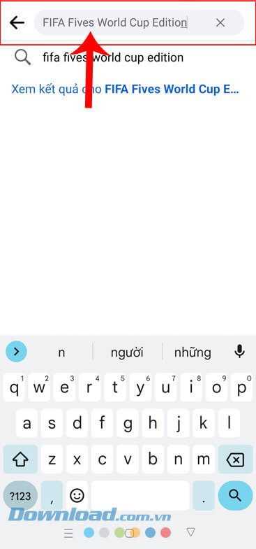 Nhập từ khóa “FIFA Fives World Cup Edition”